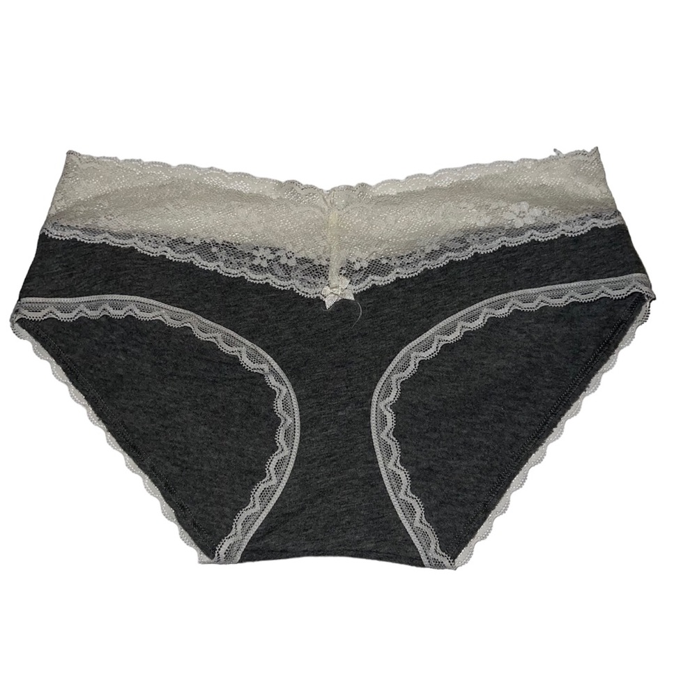 🍑Aerie Wide Band white lace Cotton graypanty size small🍑